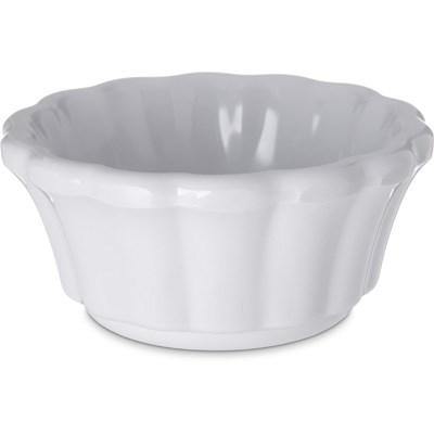 Carlisle 4394402 3 Oz. White Scalloped Melamine Ramekin