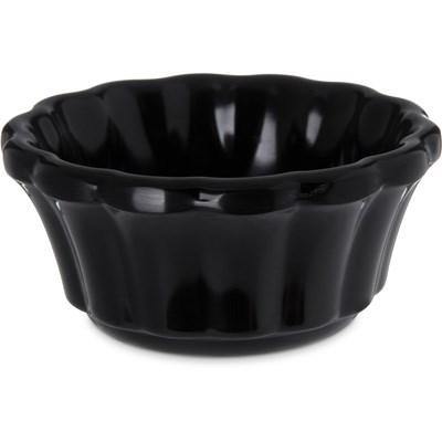 Carlisle 4394403 3 Oz. Black Scalloped Melamine Ramekin