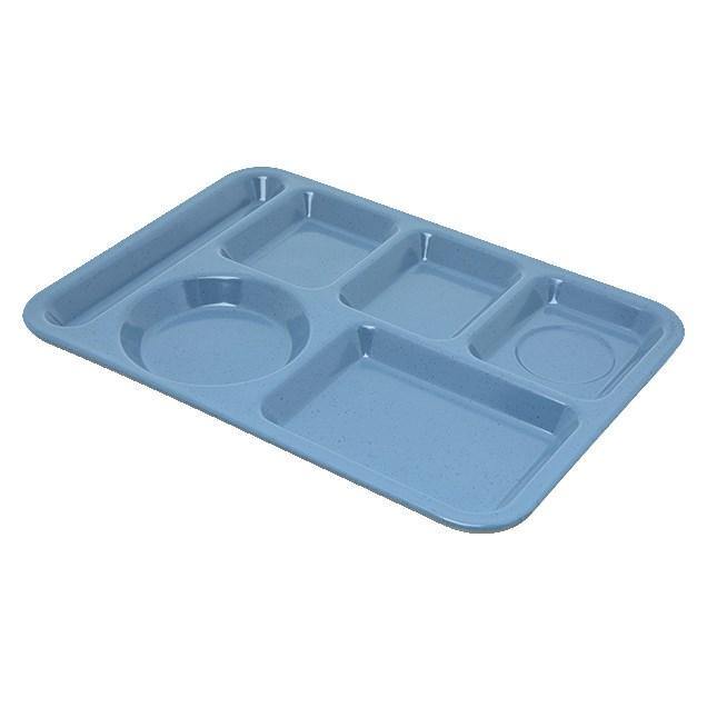 Carlisle 4398192 10" X 14" Sandshades Heavy Weight Melamine Left Hand 6 Compartment Tray