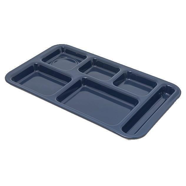 Carlisle 4398250 Melamine Rectangular Tray with (6) Compartments, Dark Blue