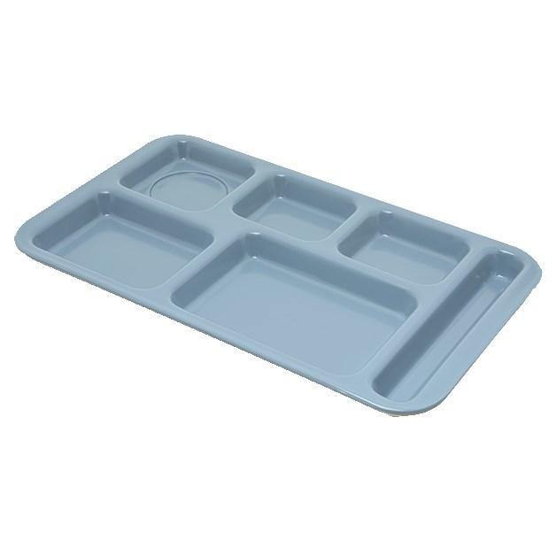 Carlisle 4398259 Melamine Rectangular Tray with (6) Compartments, Slate Blue