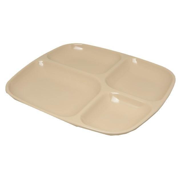 Carlisle 4398625 Melamine Rectangular Tray with (4) Compartments, Tan