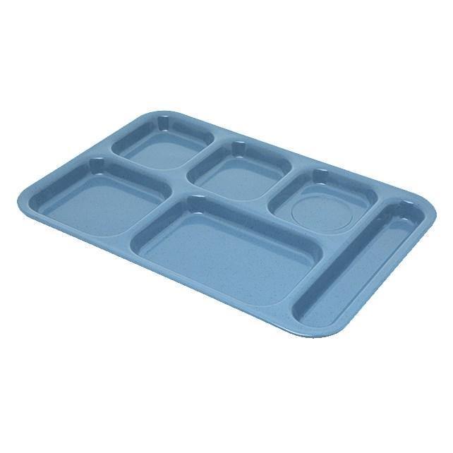 Carlisle 4398992 10" X 14-1/2" Sandshades Heavy Weight Melamine Right Hand 6 Compartment Tray