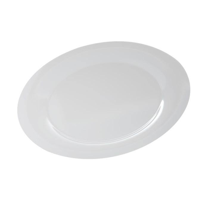 Carlisle 4440402 White 15" Melamine Wide Rim Round Platter