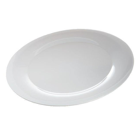 Carlisle 4440602 White 19" Melamine Wide Rim Round Platter