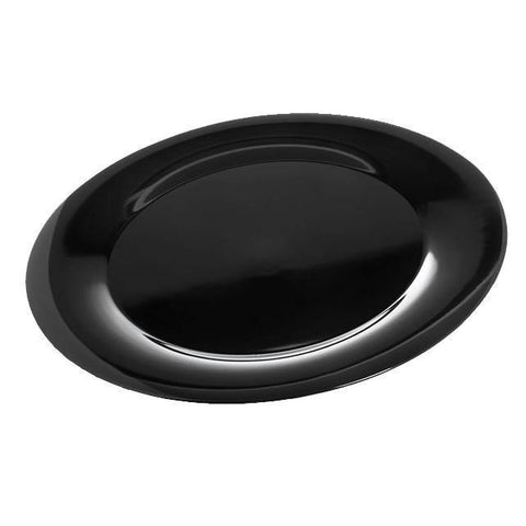 Carlisle 4440603 Black 19" Melamine Wide Rim Round Platter