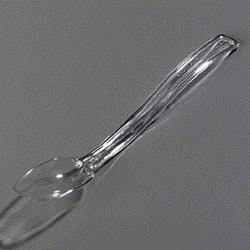 Carlisle 445007 8"L Solid Salad/Buffet Spoon with 1/4 Oz Capacity, Plastic, Clear
