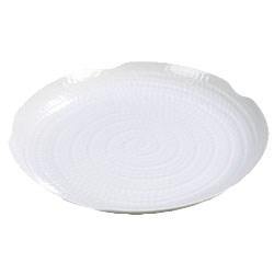 Carlisle 4451402 Terra 14" White Round Scalloped Textured Platter