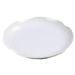 Carlisle 4451802 Terra 18" White Round Scalloped Textured Platter