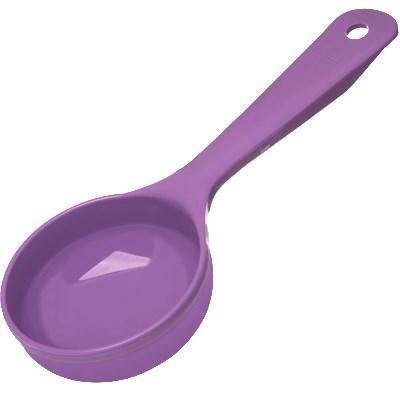 Carlisle 492889 Measure Misers 4 Oz. Purple Short Handle Portion Spoon