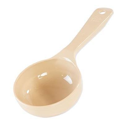 Carlisle 493306 Measure Misers 5 Oz. Beige Short Handle Solid Portion Spoon