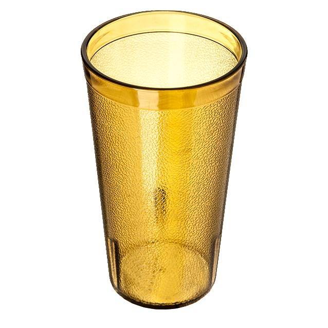 Carlisle 521613 16 Oz. Amber Plastic Stackable Tumbler