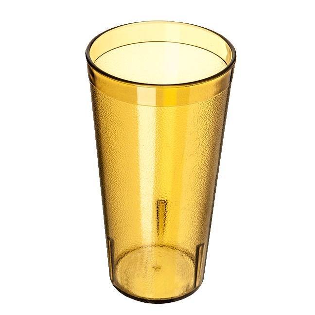 Carlisle 522013 20 Oz. Amber Plastic Stackable Tumbler