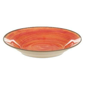 Carlisle 5400352 Mingle 28.5 Oz. Fireball Melamine Rimmed Soup Bowl