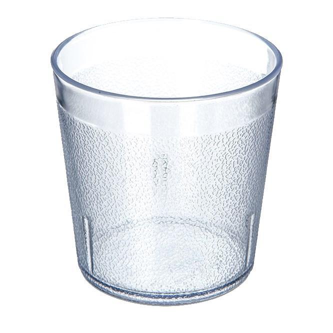 Carlisle 5529-207 9 Oz. Clear Old Fashioned Pebbled Plastic Tumbler