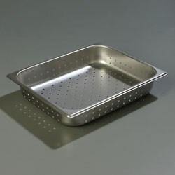 Carlisle 607122P Durapan 1/2 Size 2-1/2" Deep Perforated Anti-Jam Steam Table Pan, 24 Gauge