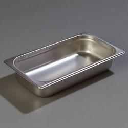 Carlisle 608132 Durapan 1/3 Size 2-1/2" Deep Anti-Jam Steam Table Pan, 22 Gauge