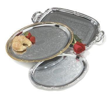 Carlisle 608904 Oval Celebration Tray - 17-7/16 X 12-7/8" Chrome-Plated
