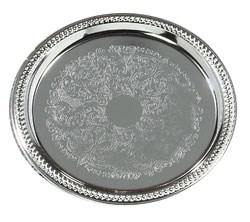 Carlisle 608907 14" Round Celebration Tray - Chrome-Plated