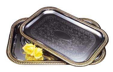 Carlisle 608909 Rectangular Celebration Tray - 20-5/8 X 14" Chrome-Plated