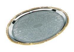 Carlisle 608913 Oval Celebration Tray - 17-3/4" X 12-7/8" Chrome Plated
