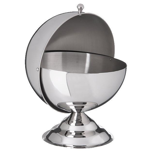 Carlisle 609133 30 Oz. 18/8 Mirror Polish Stainless Steel Roll-Top Covered Snack Dish