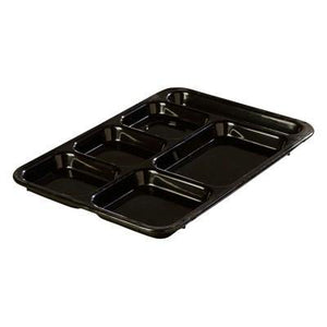 Carlisle 614R03 10" X 14-3/8" Black ABS Plastic Right Hand 6 Compartment Tray