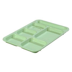 Carlisle 614R09 10" X 14-3/8" Green ABS Plastic Right Hand 6 Compartment Tray