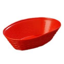 Carlisle 650405 Oval Bread Basket - 9" X 6-1/4", Polypropylene, Red