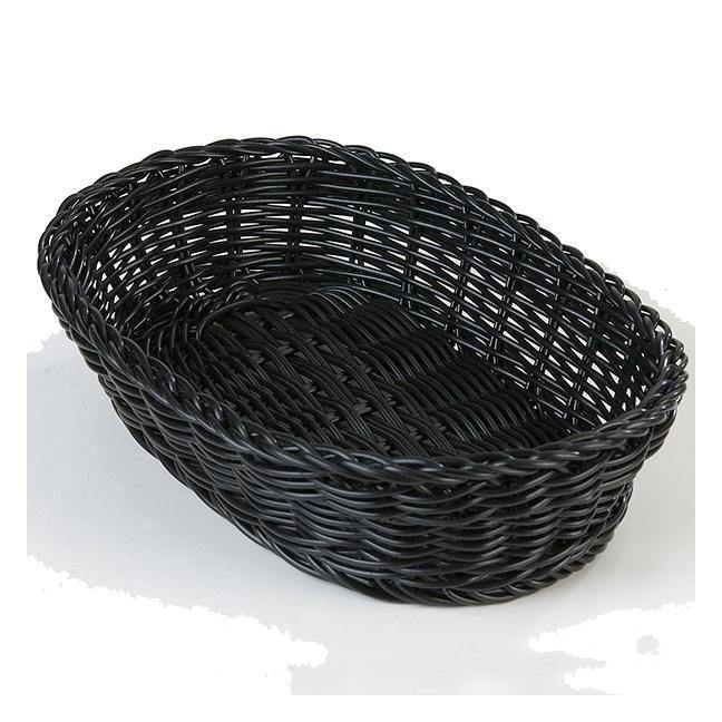 Carlisle 655103 Oval Woven Basket, 11-3/4"L X 7-3/4"W, Polypropylene, Black
