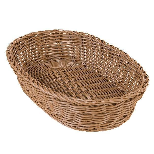 Carlisle 655125 Oval Woven Basket, 11-3/4"L X 7-3/4"W, Polypropylene, Caramel