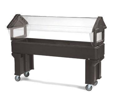 Carlisle 660601 Portable Food Bar - (5) Full-Size Pan Capacity, Polyethylene, Brown