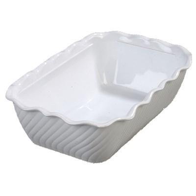 Carlisle 696302 Rectangular Salad Crock 5 Lb Capacity, Plastic, White