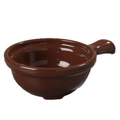 Carlisle 700828 5-1/4" Round Handled Soup Bowl 12 Oz Capacity, Plastic, Lennox Brown