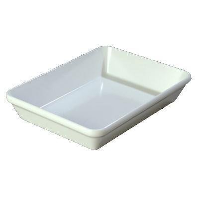 Carlisle 791902 White 12" X 8-1/2" Melamine Rectangular 2.9 Qt. Deli Crock