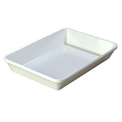 Carlisle 792002 White 14" X 10" Melamine Rectangular 4 Qt. Deli Crock