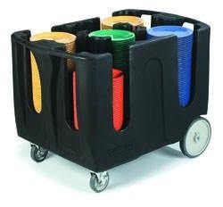 Carlisle ADD401 Brown Optimizer Adjustable 5 Stack Dish Dolly with 4 Dividers