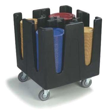 Carlisle ADS403 Optimizer Adjustable Small Dish Dolly with 4 Dividers