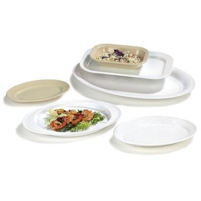 Carlisle ARR11202 14-3/4" X 10-1/2" White Rimmed Oval Platter