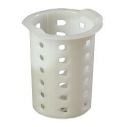 Carlisle C35P02 3 17/2575" Flatware Cylinder with Mesh Bottom, Polypropylene, White