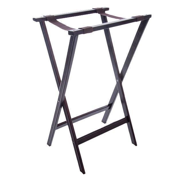 Carlisle C3620W11 Folding Tray Stand - 20" X 18" X 30", (2) Black Straps, Walnut