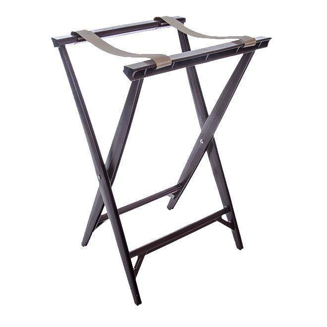 Carlisle C3630W11 Folding Tray Stand - 19 3/4 X 16 43/64" X 30-1/2", (2) Black Straps, Walnut