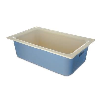 Carlisle CM1100C1402 Full Size Coldmaster Coolcheck Food Pan, 6" Deep, 15 Qt Capacity, White/Blue