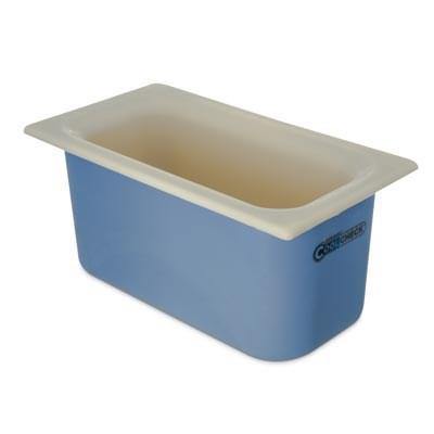 Carlisle CM1102C1402 1/3 Size Coldmaster Coolcheck Food Pan - Plastic, White/Blue