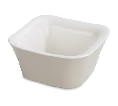 Carlisle CM1400439 Designer Coldmaster 1 Qt. White / Champagne Flared 7-3/4" Square Crock
