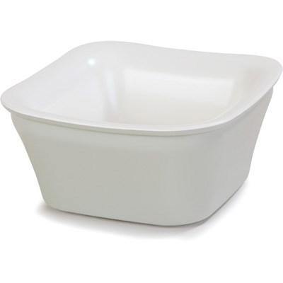 Carlisle CM1400440 Designer Coldmaster 1 Qt. White / Pewter Flared 7-3/4" Square Crock