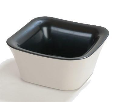 Carlisle CM1400442 Designer Coldmaster 1 Qt. Black / Champagne Flared 7-3/4" Square Crock