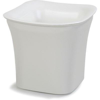 Carlisle CM1401439 Designer Coldmaster 2 Qt. White / Champagne Flared 7-1/2" Square Crock