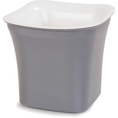 Carlisle CM1401441 Designer Coldmaster 2 Qt. White / Charcoal Flared 7-1/2" Square Crock