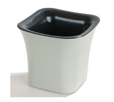 Carlisle CM1401443 Designer Coldmaster 2 Qt. Black / Pewter Flared 7-1/2" Square Crock